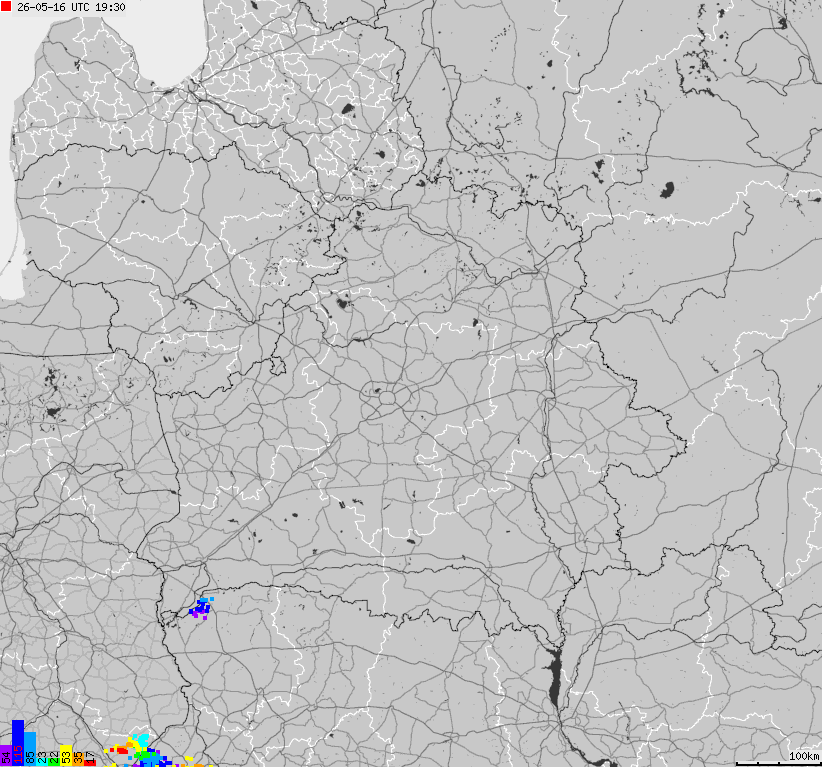 Map of lightnings Belarus