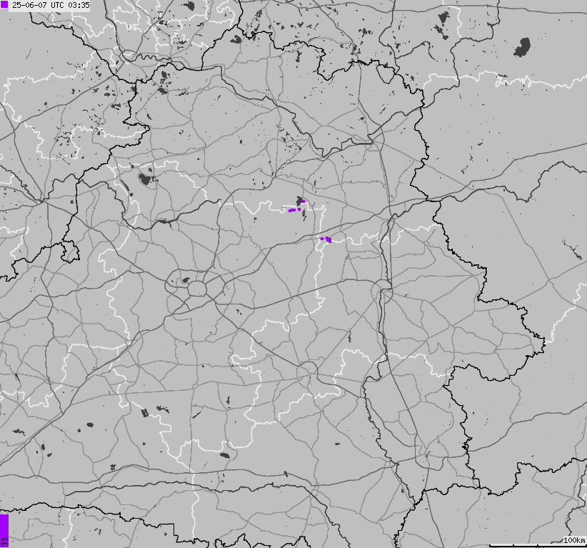 Map of lightnings Belarus