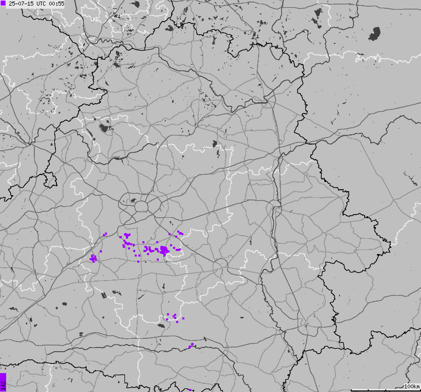 Mapa wyładowań atmosferycznych Białorusi