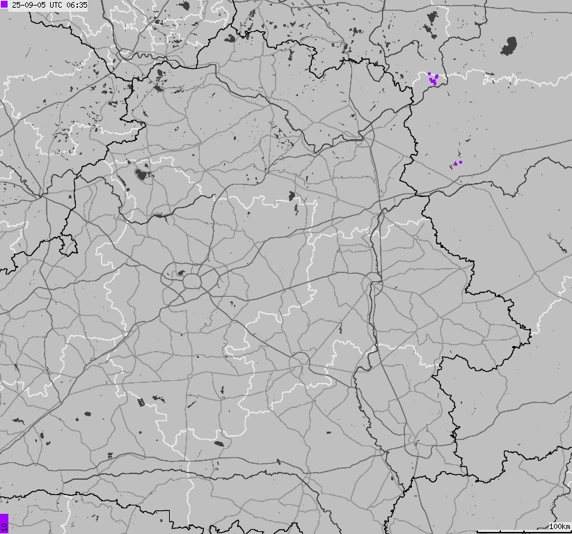 Map of lightnings Belarus