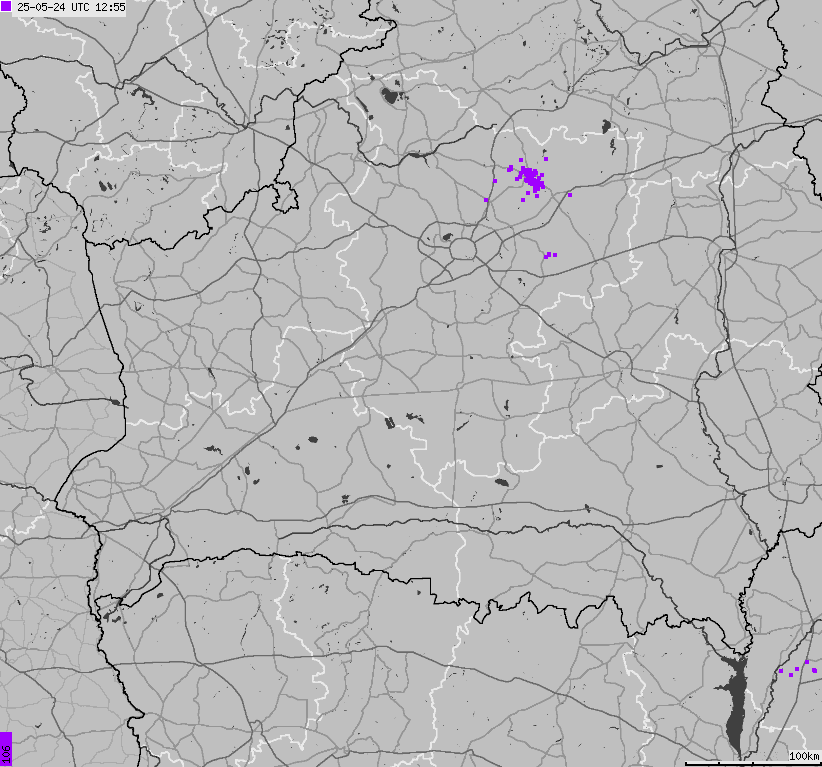 Mapa wyładowań atmosferycznych Białorusi