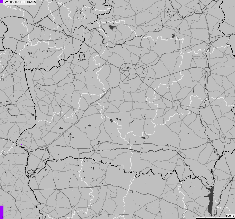 Map of lightnings Belarus