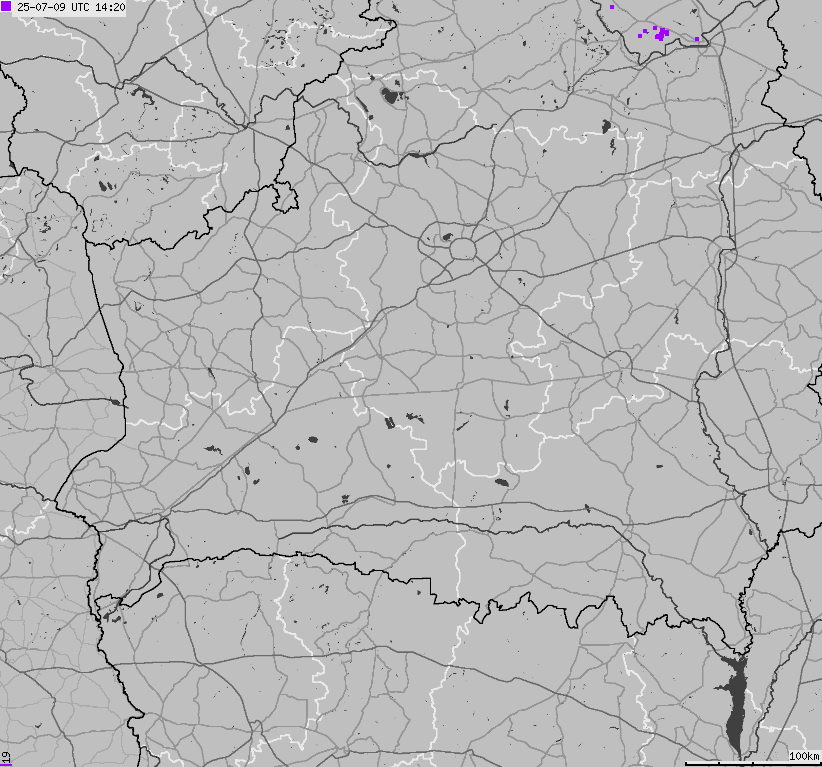 Map of lightnings Belarus