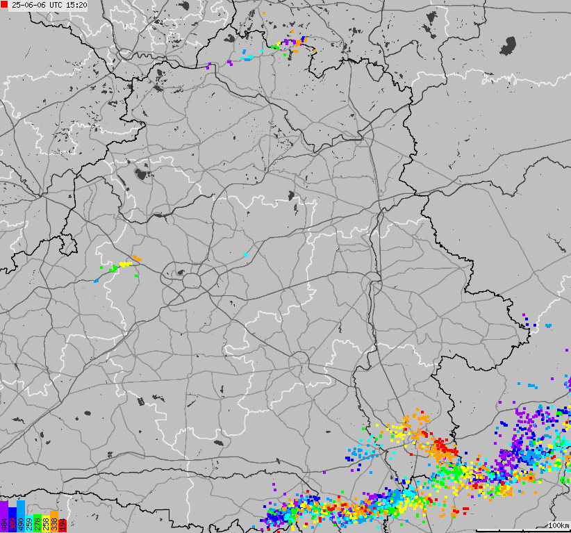 Map of lightnings Belarus