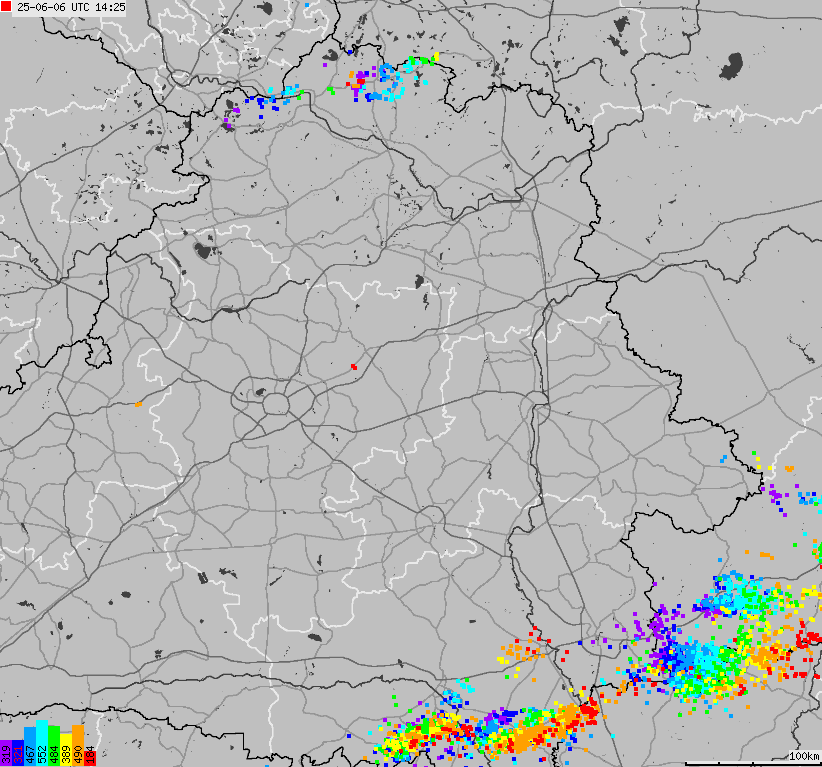 Map of lightnings Belarus