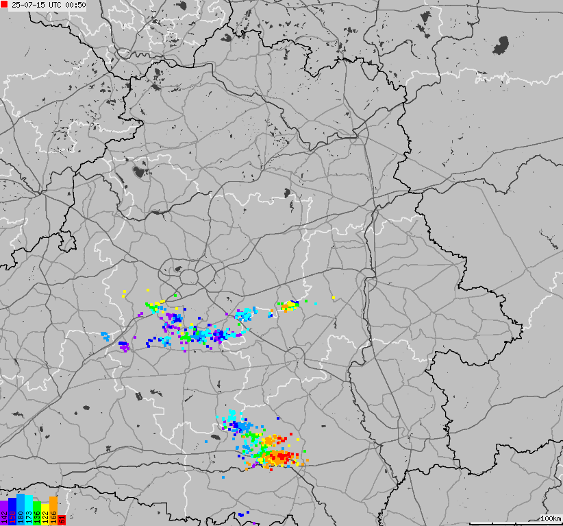 Mapa wyładowań atmosferycznych Białorusi