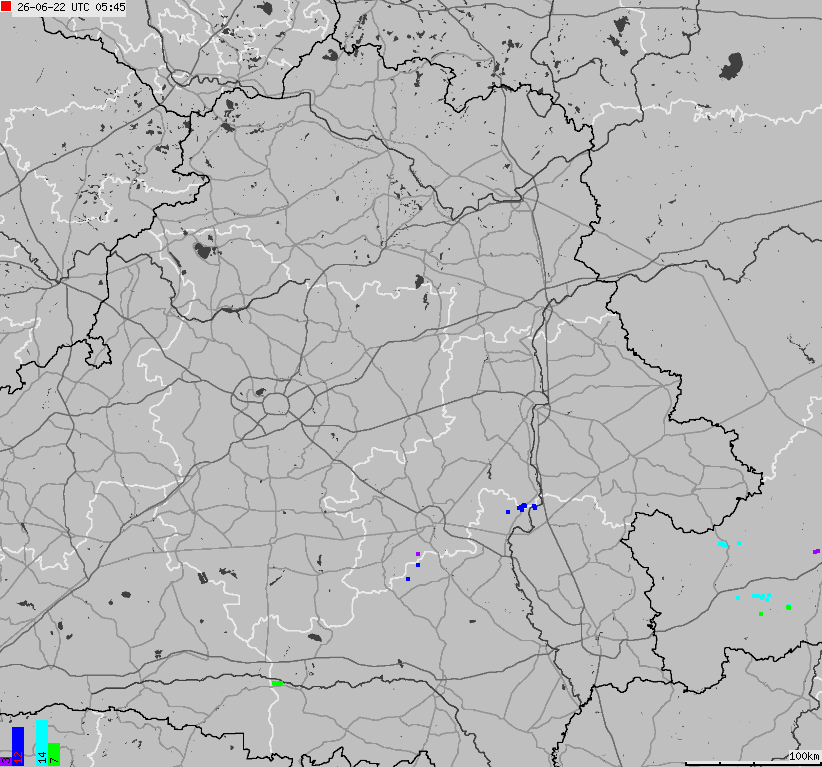 Map of lightnings Belarus