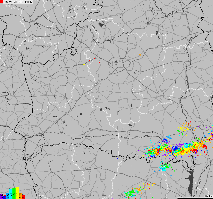Map of lightnings Belarus