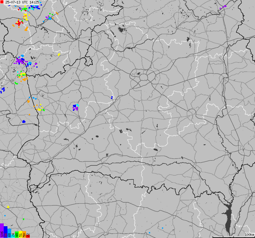 Mapa wyładowań atmosferycznych Białorusi