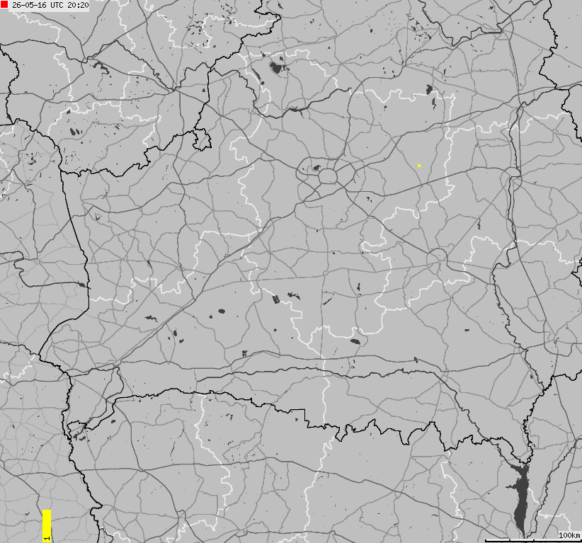 Mapa wyładowań atmosferycznych Białorusi