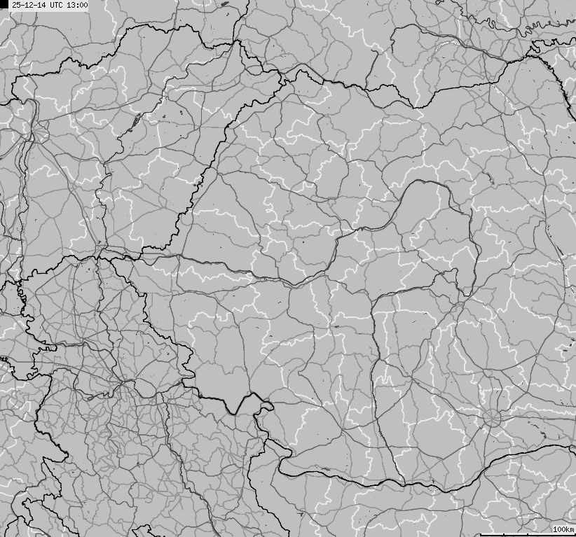 Map of lightnings Bulgaria, Moldavia, Romania