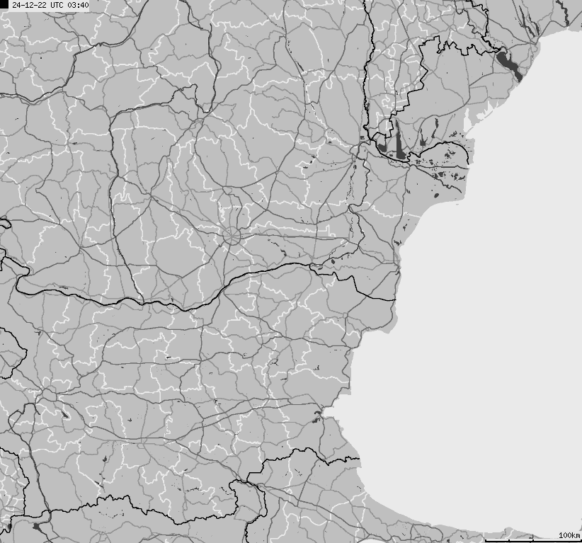 Map of lightnings Bulgaria, Moldavia, Romania