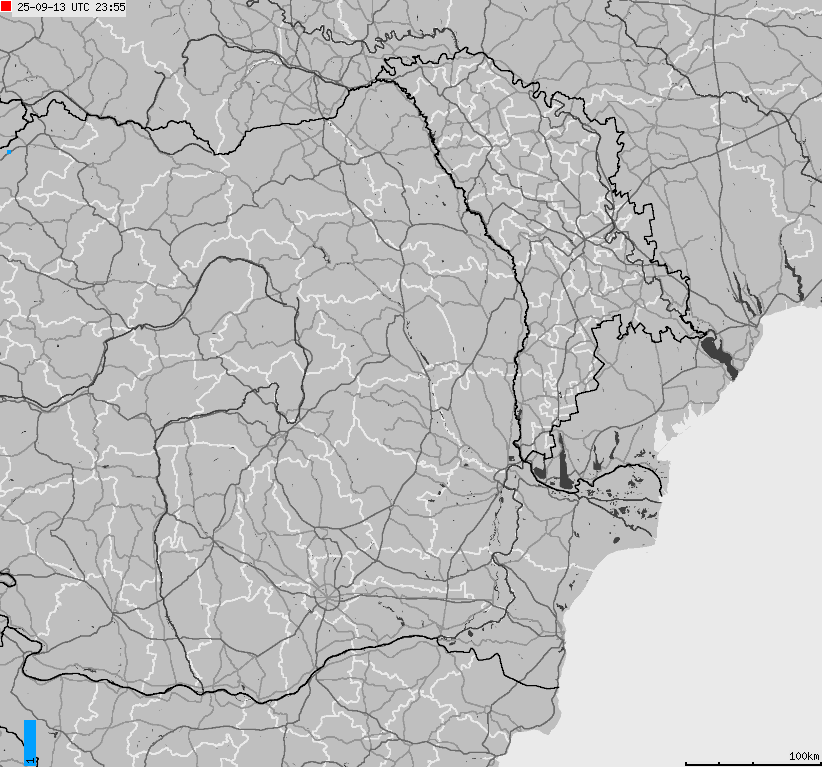 Map of lightnings Bulgaria, Moldavia, Romania