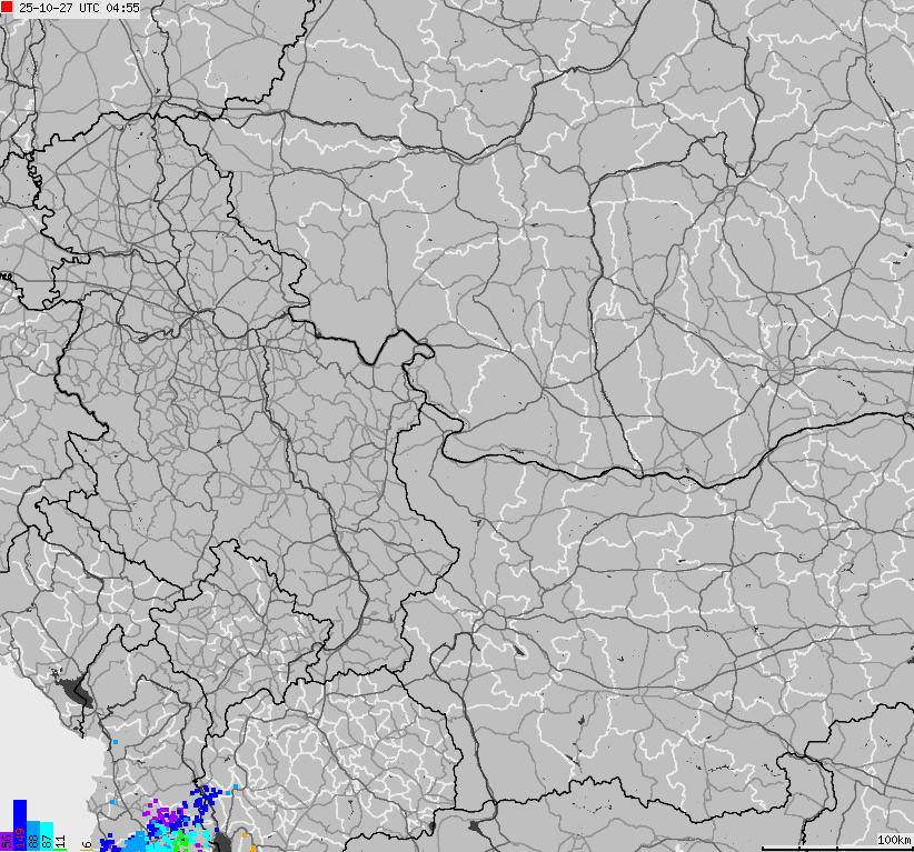 Map of lightnings Bulgaria, Moldavia, Romania
