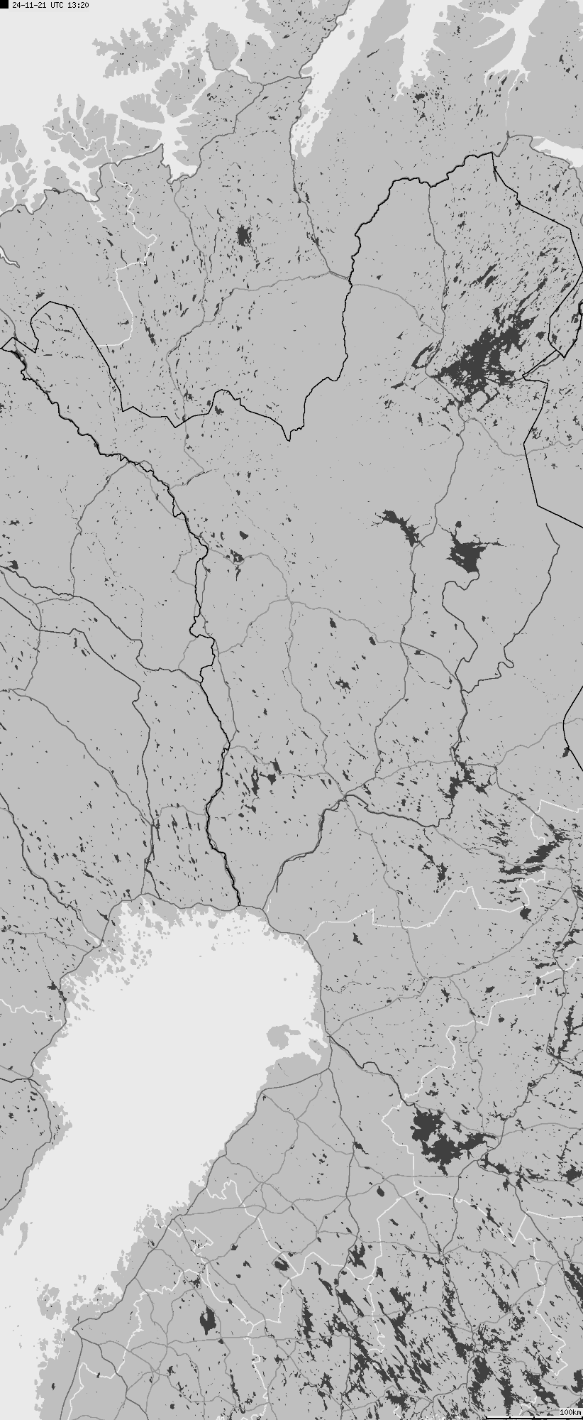 Map of lightnings across Finland