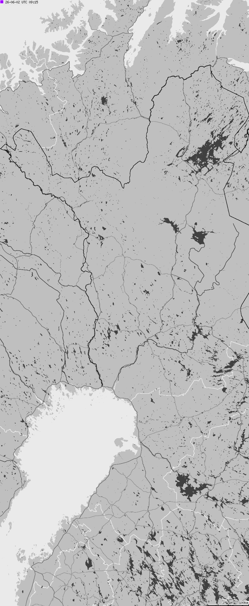Map of lightnings across Finland