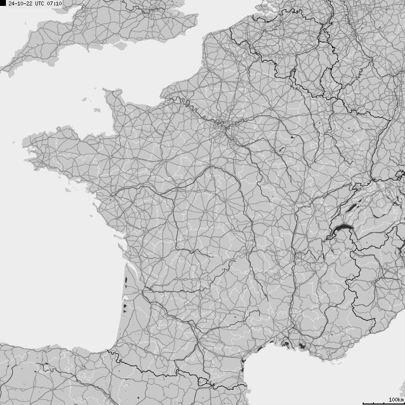 Map of lightnings France