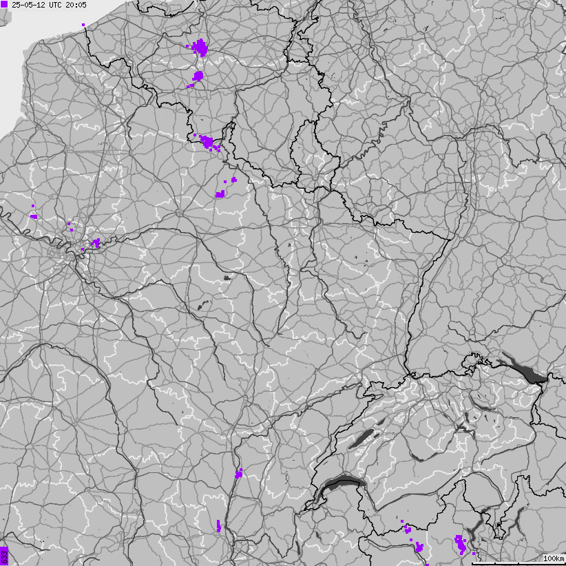 Map of lightnings France