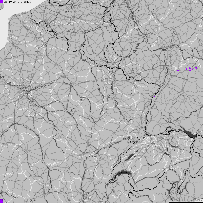Map of lightnings France