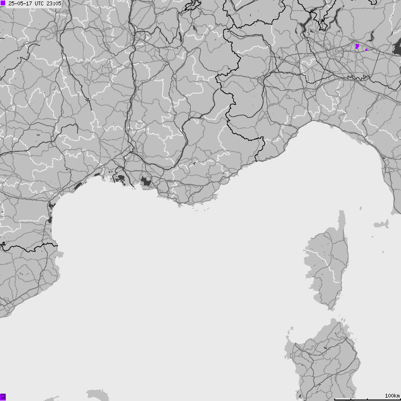 Map of lightnings France