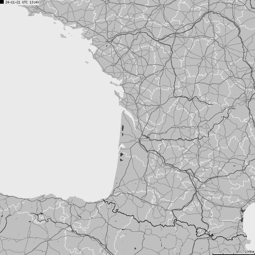 Map of lightnings France