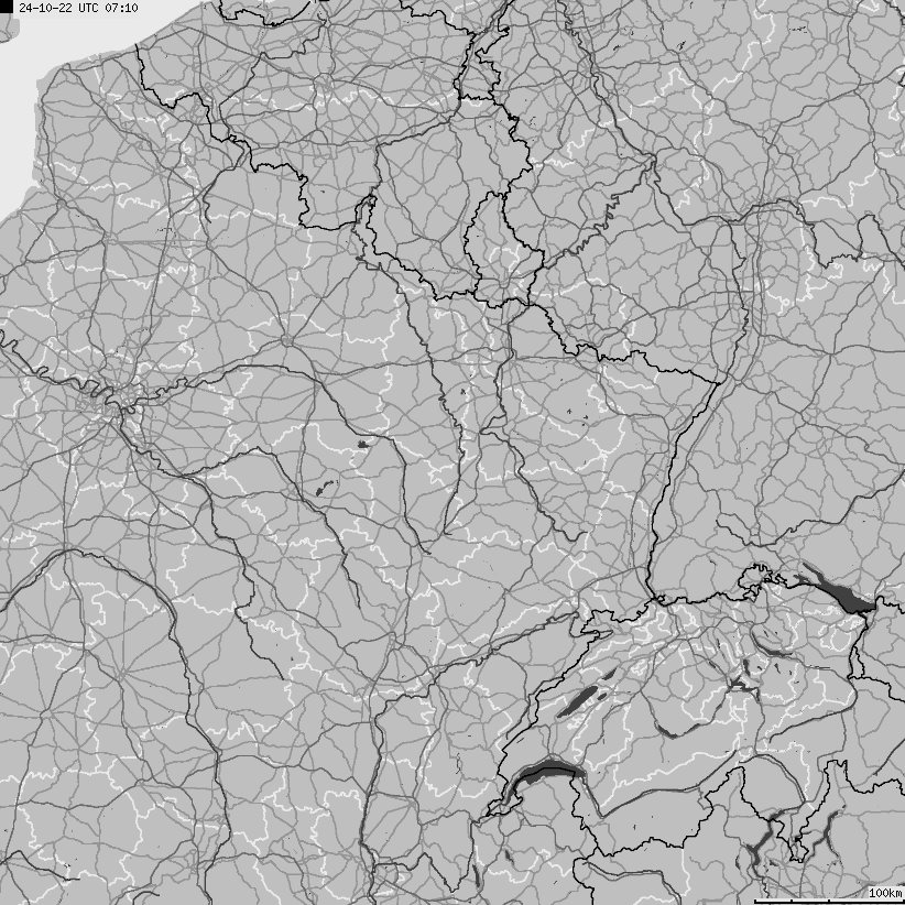 Map of lightnings France