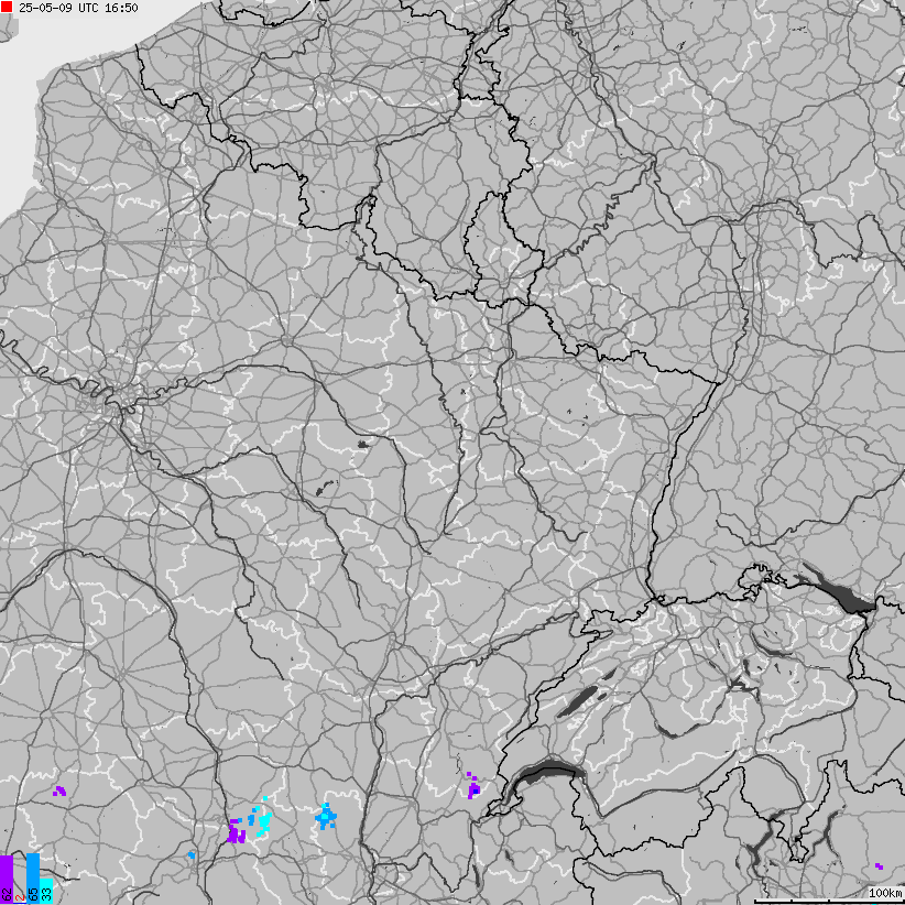 Map of lightnings France
