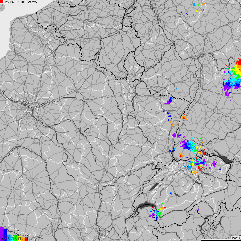 Map of lightnings France