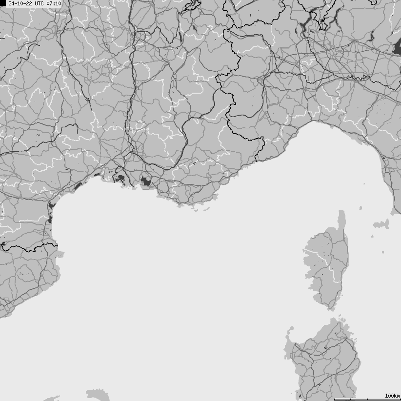 Map of lightnings France