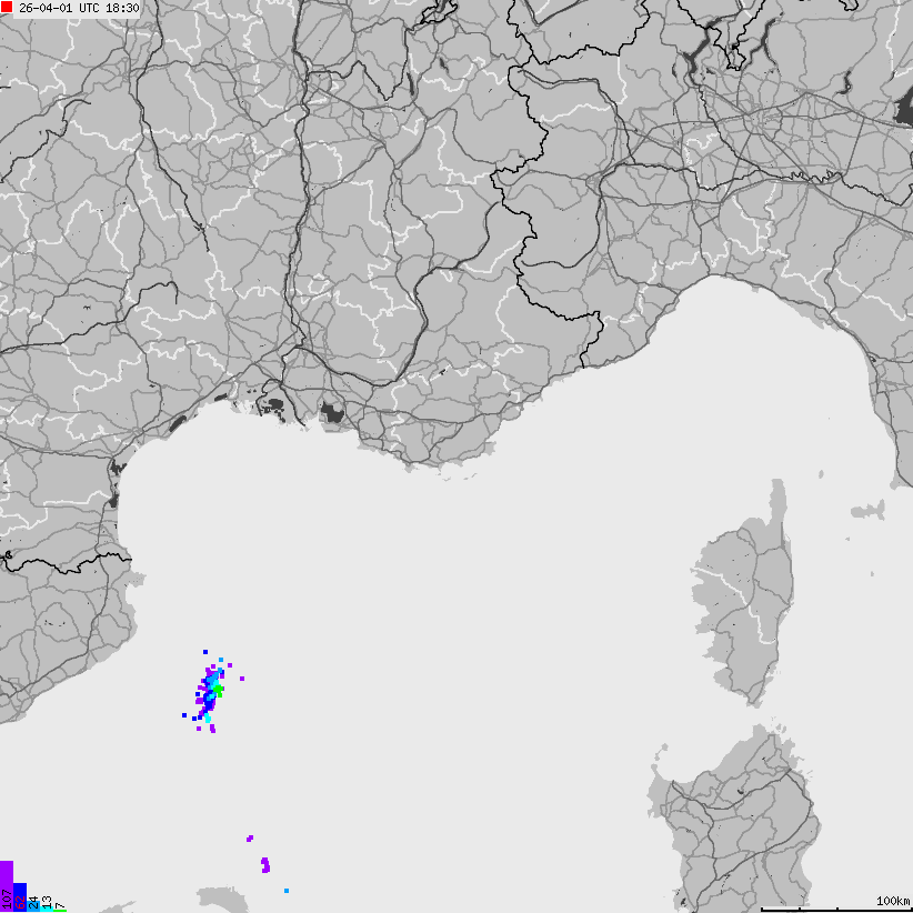 Map of lightnings France