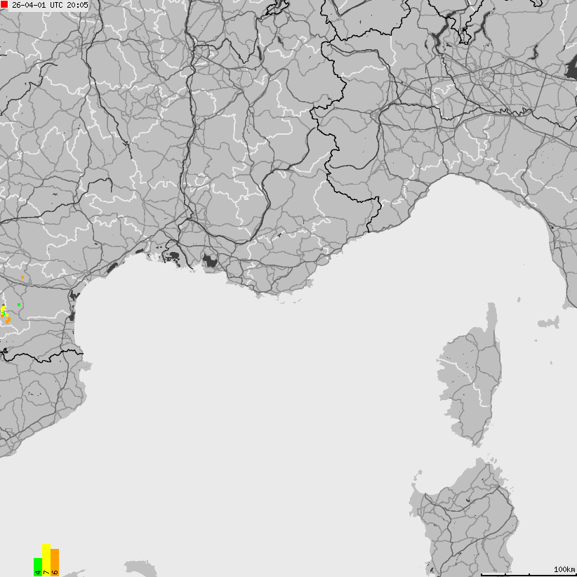 Map of lightnings France