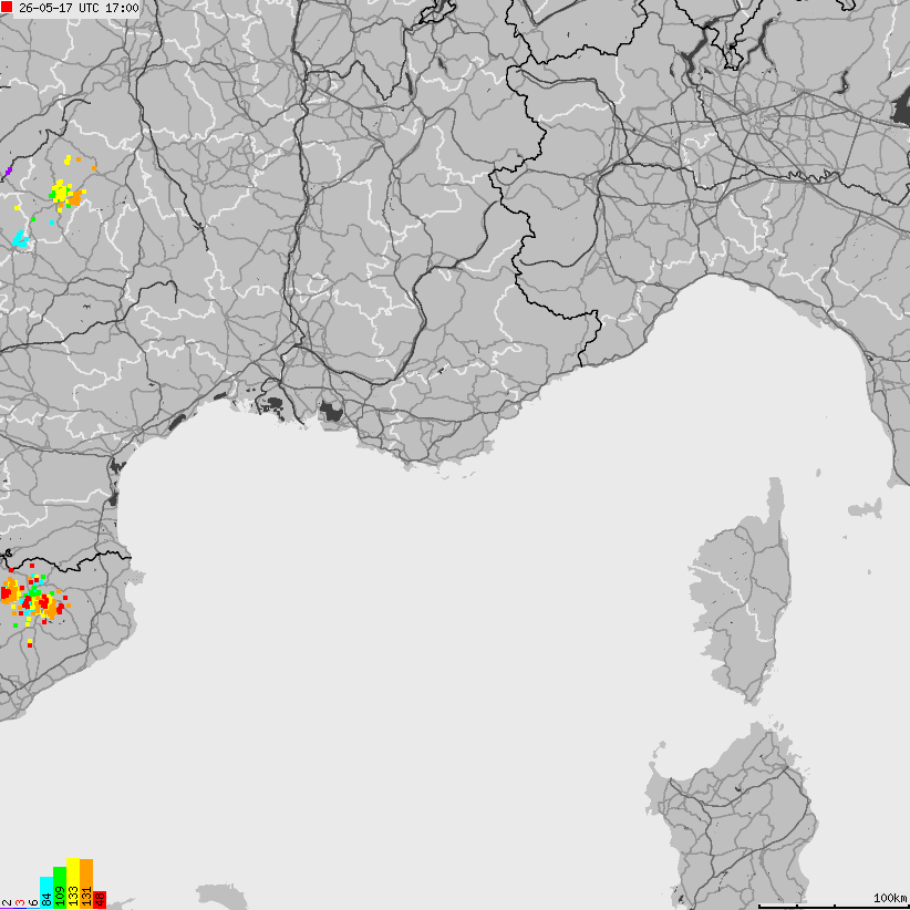 Map of lightnings France