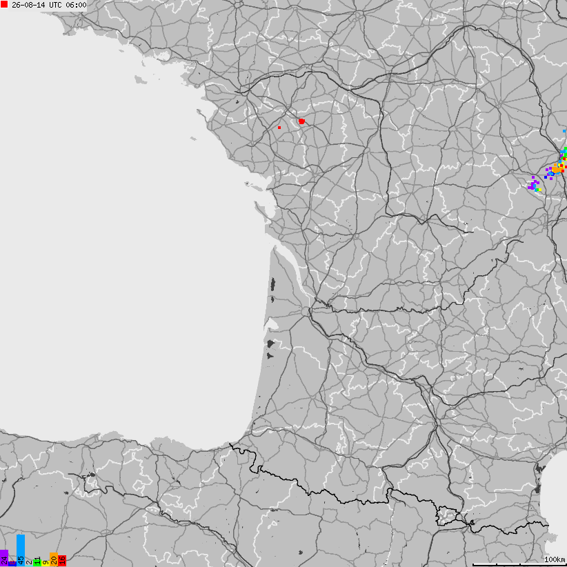Map of lightnings France