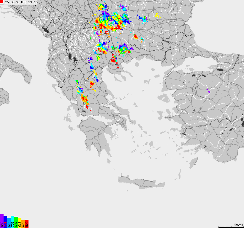 Map of lightnings France