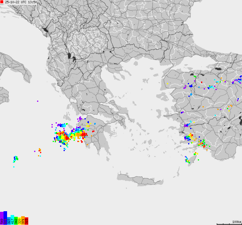 Map of lightnings France