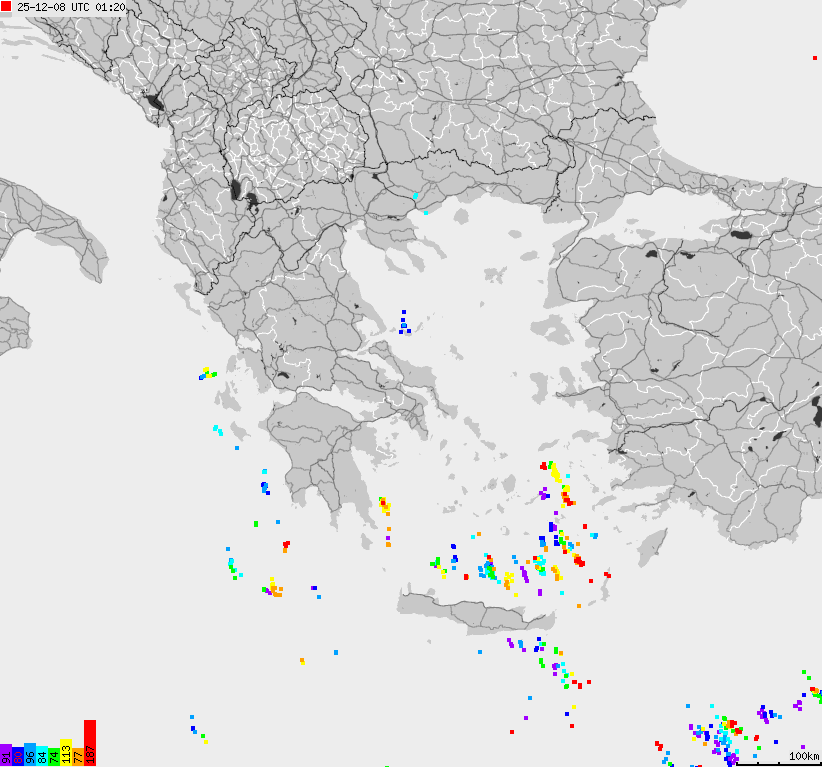 Map of lightnings France