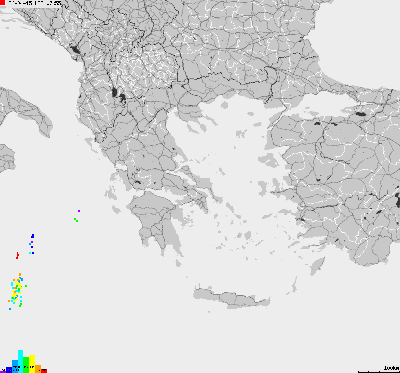 Map of lightnings France