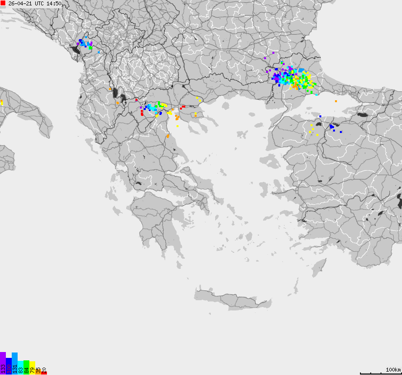 Map of lightnings France
