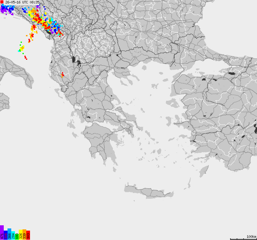 Map of lightnings France