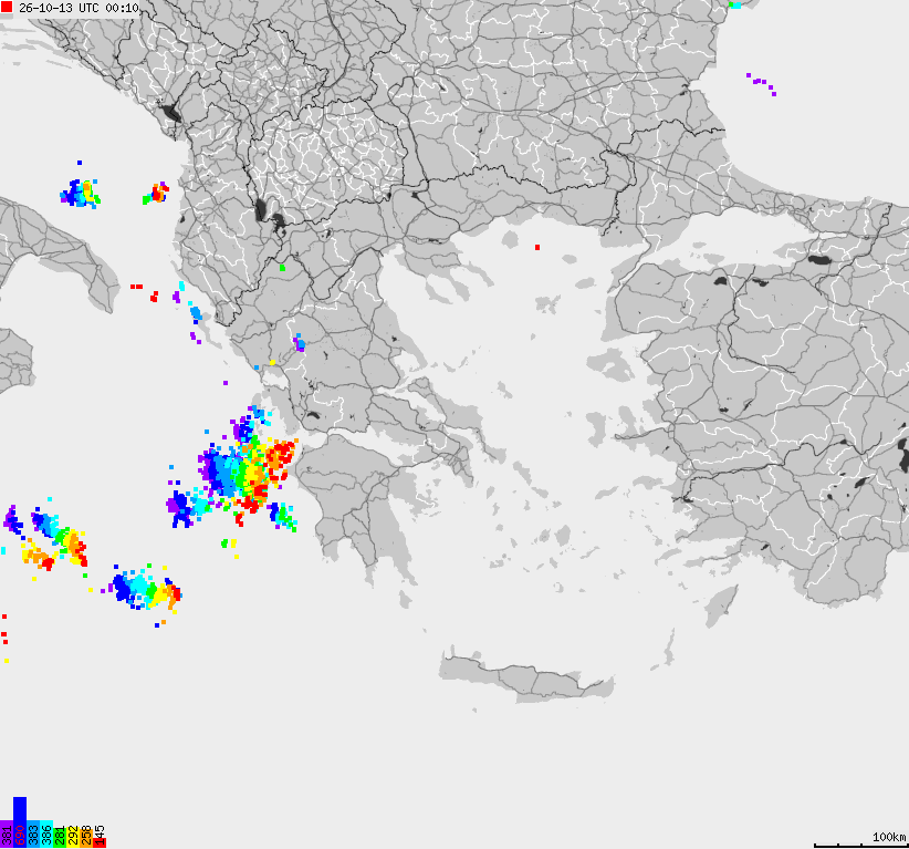Map of lightnings France