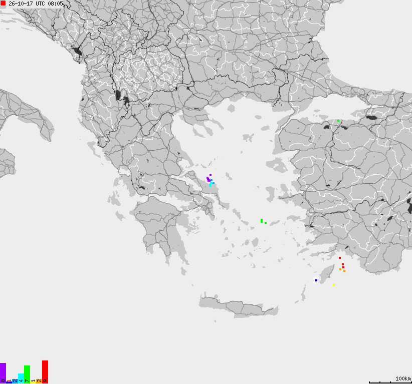 Map of lightnings France