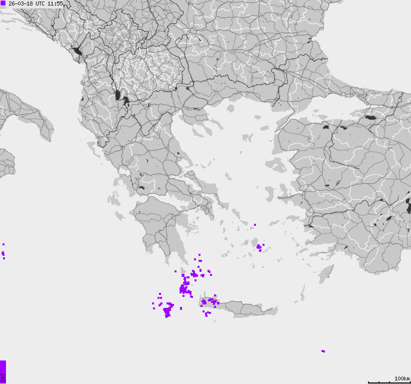 Map of lightnings France