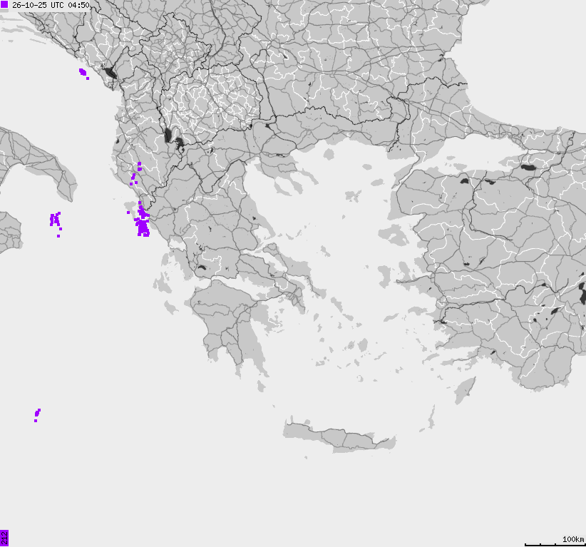 Map of lightnings France