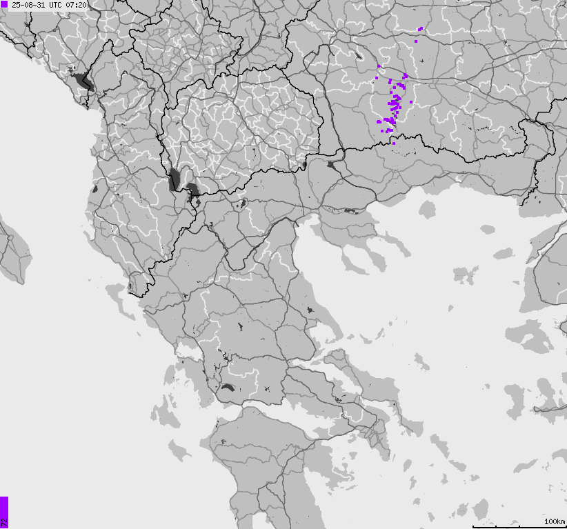 Map of lightnings France