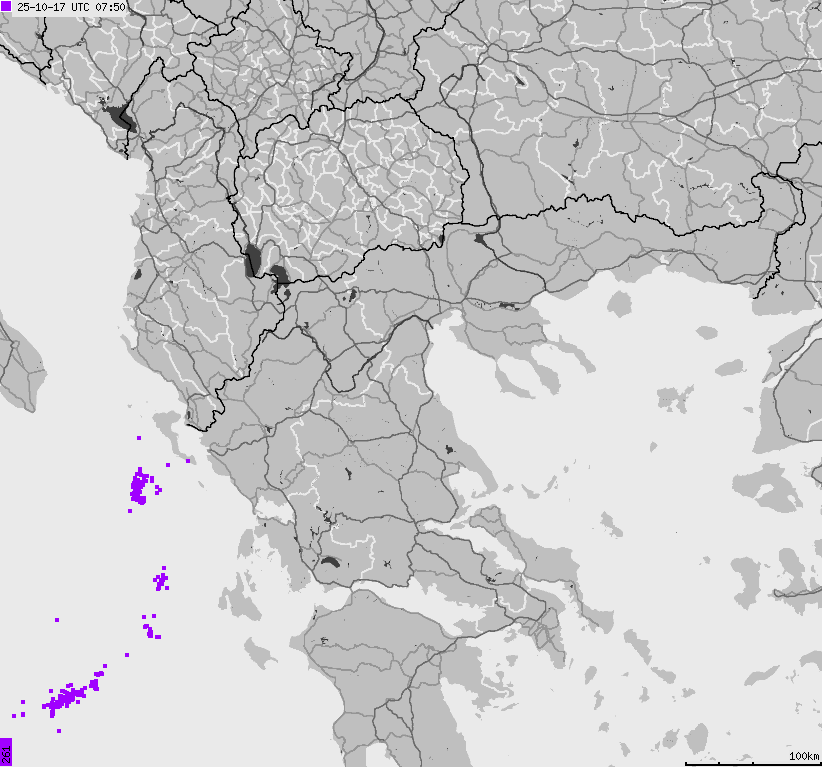 Map of lightnings France
