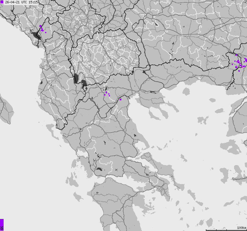 Map of lightnings France