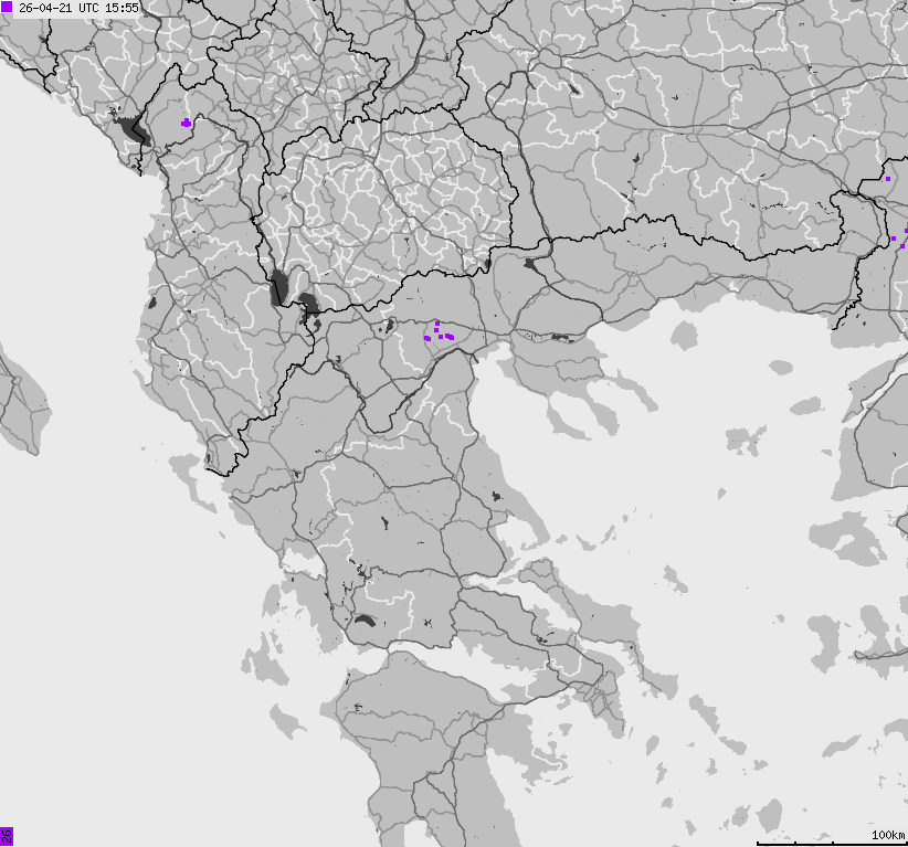 Map of lightnings France