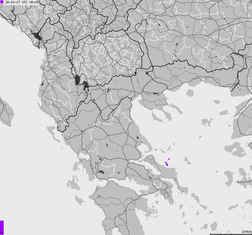 Map of lightnings France