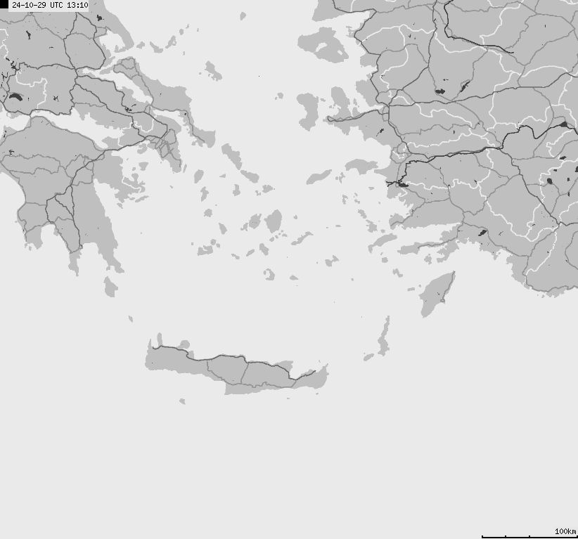 Mapa wyładowań atmosferycznych Grecji