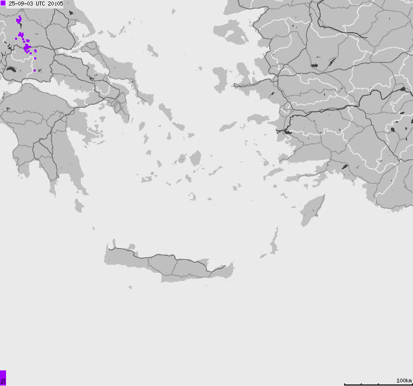 Map of lightnings France